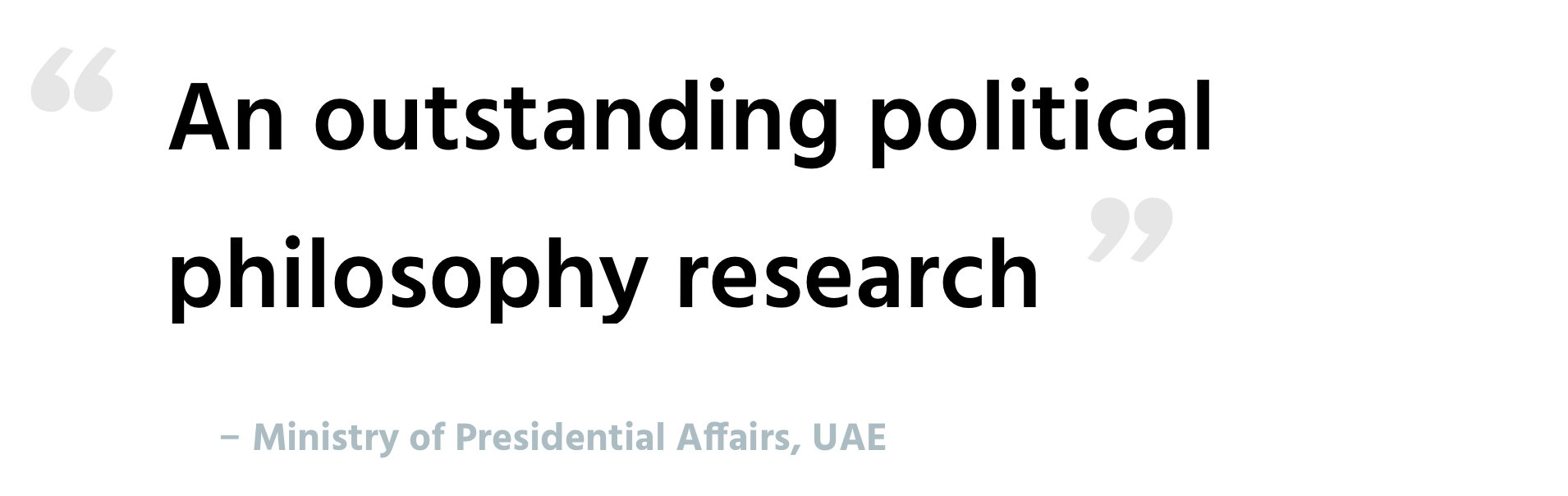 An outstanding political philosophy research ‒ Ministry of Presidential Affairs, UAE